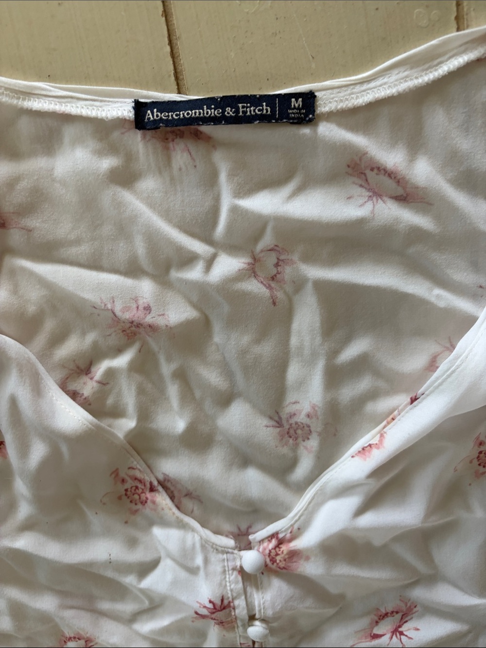 Abercrombie & Fitch White Chemise with Soft Pink Floral Print